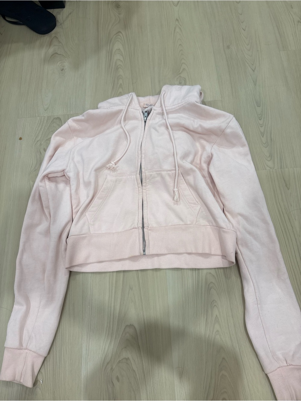 PacSun Light Pink Cropped Zip Hoodie Jacket